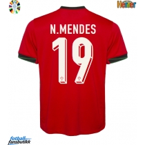 Portugal Nuno Mendes #19 Hjemmedrakt EM 2024 Kortermet